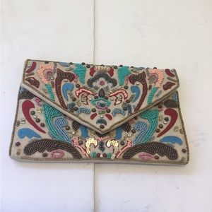 NWT DJULA PARIS BEADED ENVELOPE PURSE WITH CHAIN